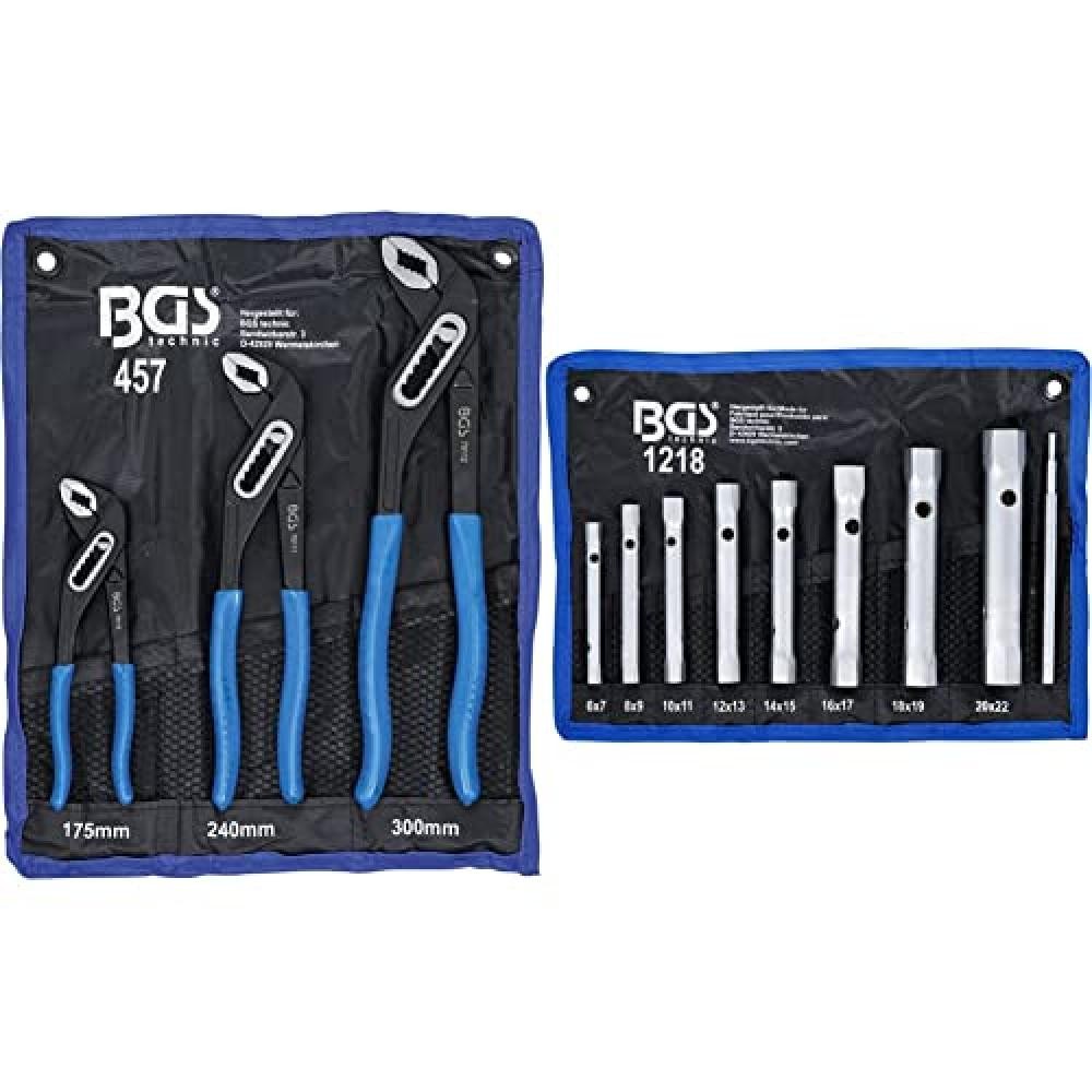 Kit BGS Technic: Pinze Idrauliche Regolabili e Chiavi Tubolari 9 Pezzi