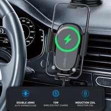 15W Wireless Car Charger Automatic Sensor Clamping Charging Mount Phone Holder