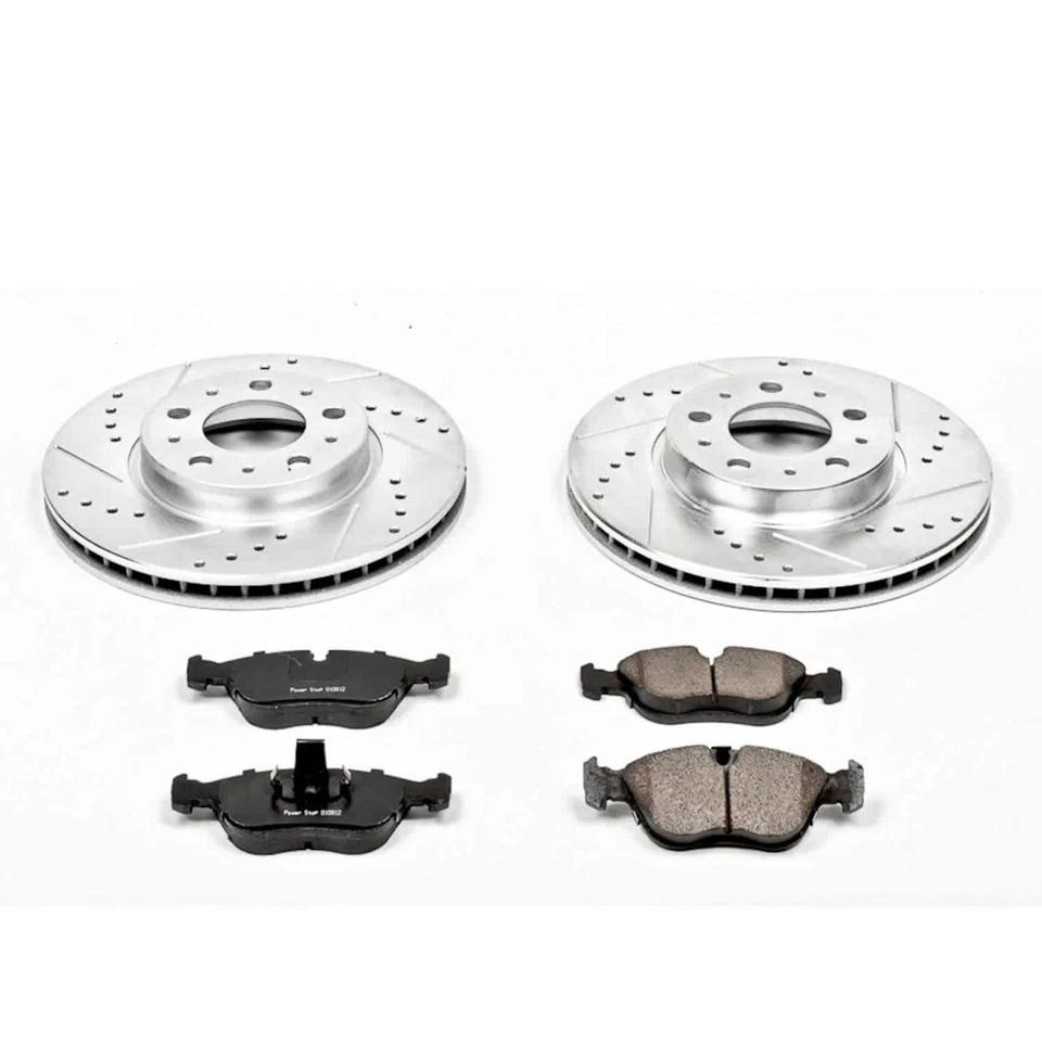 K572 Powerstop conjunto de 2 rodas disco de freio e kits de pastilhas frontais para Volvo C70 V70 S70 - Imagem 3 de 3