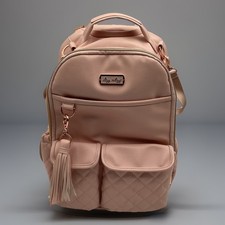 Itzy Ritzy Boss Backpack Diaper Bag Blush Pink Quilted Faux Leather Changing Pad