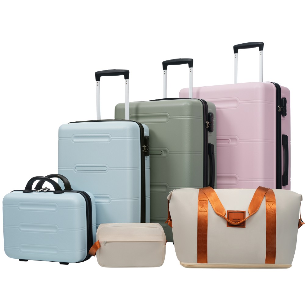 Set,lightweight Hardshell Suitcase With Double Spinner Wheel