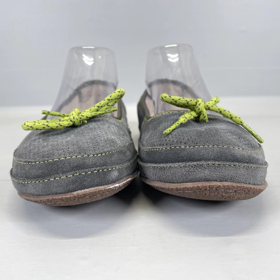 Тапочки женские L.L.Bean размер 8 серые замшевые флисовые с подкладкой перфорированные без шнуровки как новые на картонке - Изображение 3 из 4