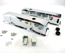 Small Block Chevy Tall Smooth Aluminum Valve Covers Retro Chrome Nostalgic SBC