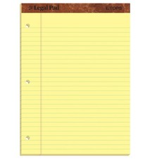 The Legal Pad Writing Pads, 8-1/2" x 11-3/4", Canary Paper, Legal Rule, 50 Sh...