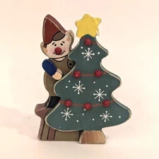 VTG Elf For Pull-Along Wooden Santa's Toy Factory Christmas Decor ELF ONLY