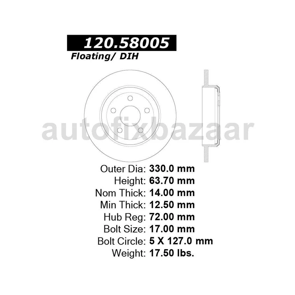 2 rotores de freno traseros para Dodge Durango 2011 2012 2013 2014 2015 2016 2017 Foto 4 de 4