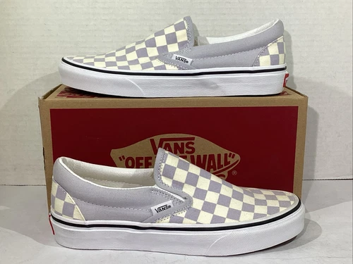 Sneakers Vans uomo taglia 5 EU 36 5 grigio scacchiera classiche slip on AJ 1210