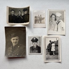 Vintage Lot of 6 Black White WWii 1940 s Military Photos