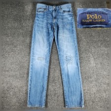 Polo Ralph Lauren The Sullivan Slim Distressed Denim Jeans Youth Boys Size 20