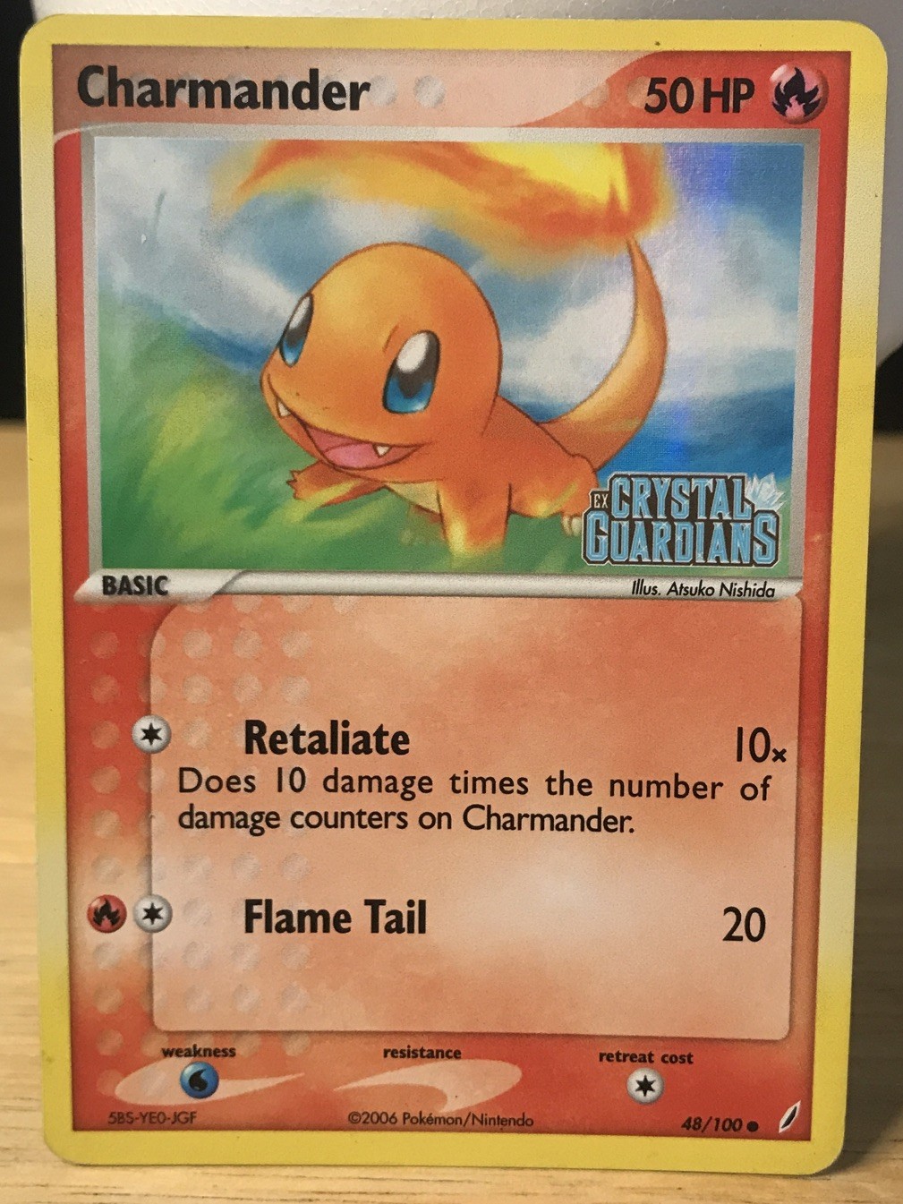Pokemon TCG Charmander Reverse Holo 2006 EX Crystal Guardians 48/100 NM