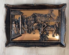 Vintage Coppercraft Guild 3D Wall Art Travelers Rest Cottage Cabin Rustic Decor