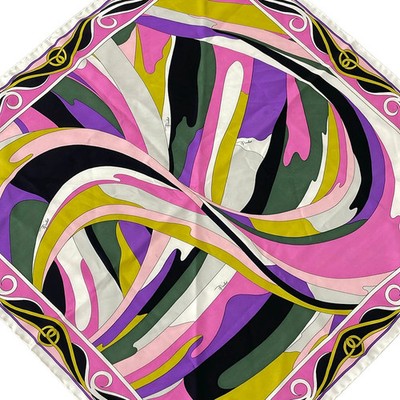 EMILIO PUCCI Purple Pink Multi Scarf