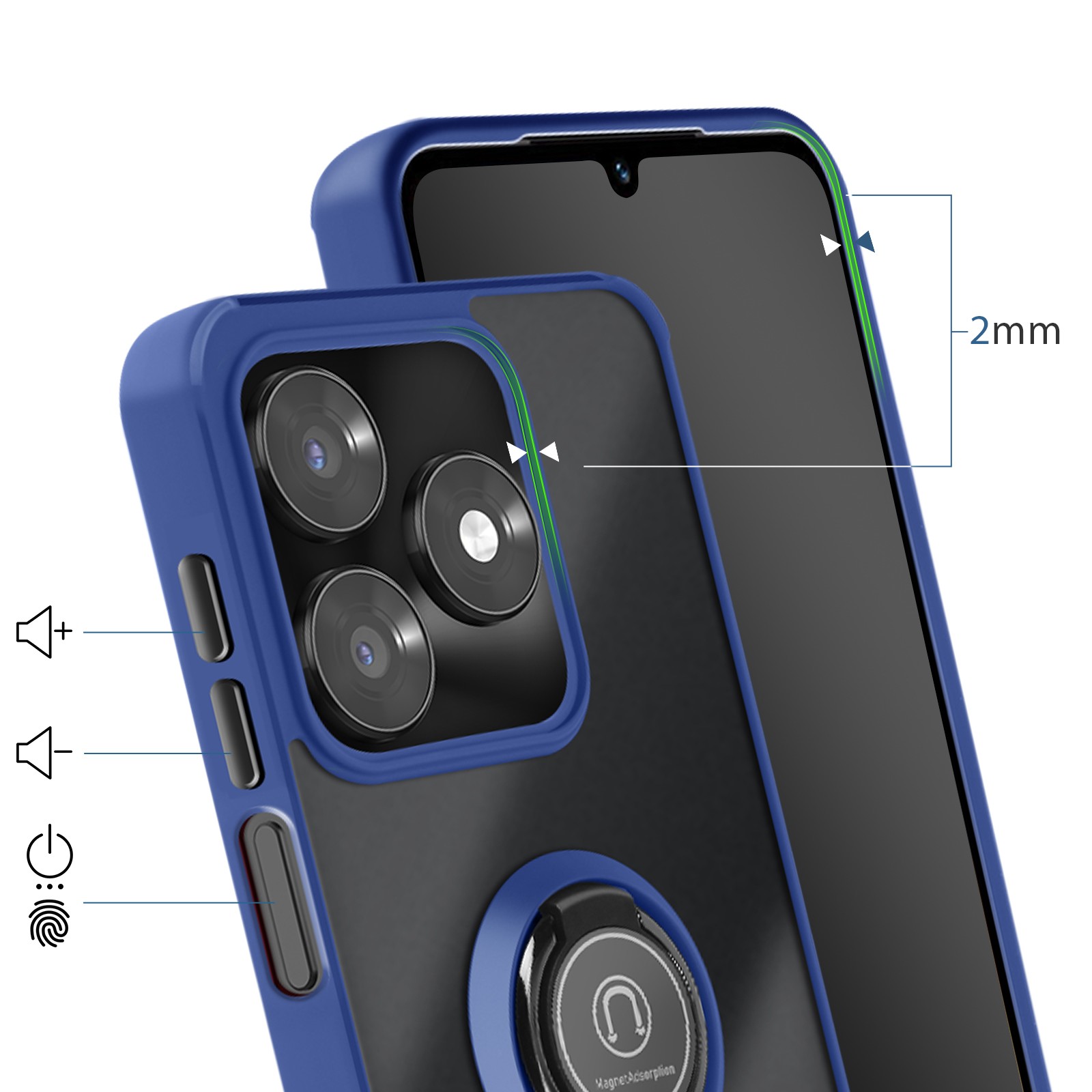 Coque de protection Honor X5c Plus 4G antichoc antichute bleue - 3