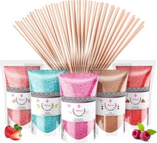 pack of 5 Flavours Premium Cotton Candy Floss Sugar, 160g Sugar+20 Sticks of 28