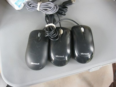 Lot of 3 - Microsoft Basic Optical Mouse USB Wired Scroll  - FREE SHIPPING