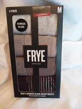 FRYE Boxer Briefs Mens 4 Pack Bamboo Blend Ultrasoft Medium Gray Black Striped