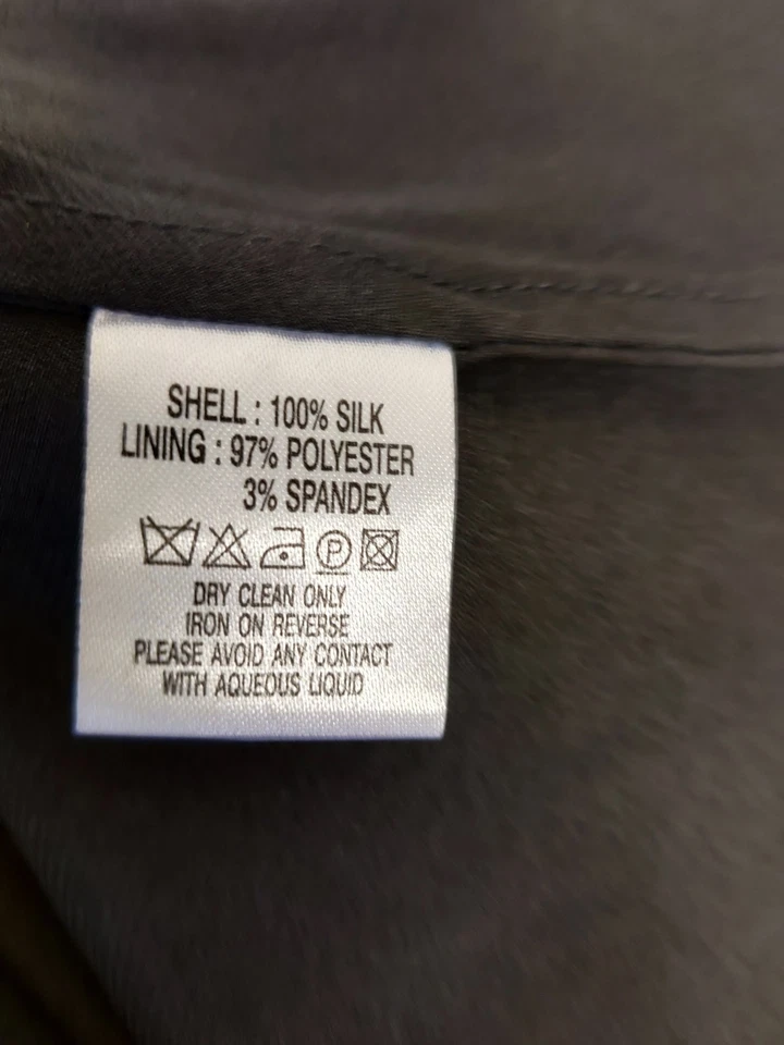 HOBBS UK 14 FALDA GRIS ACAMPANADA SWING ESTAMPADO FLORAL OCASIÓN INFORMAL CORTA SEDA MUJER Foto 4 de 4