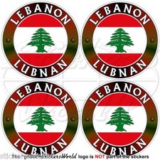 LIBANO LUBNAN Medio Oriente Libnan Cedro Libanese Adesivi 50mm(2") Sticker x4