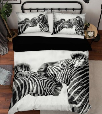 3d Zebra Grassland P23 Animal Bed Pillowcases Quilt Duvet Cover