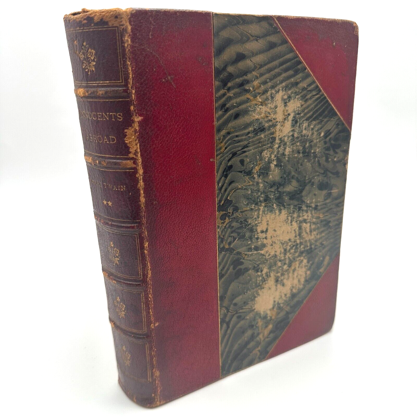 1895 Mark Twain The Innocents Abroad 2-Volume Leather Bound Illustrated Antique Set