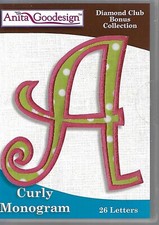 Anita Goodesign Diamond Club Bonus Collection - Curly Monogram CD-ROM