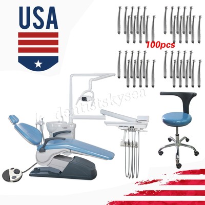 Dental Unit Chair Hard Leather Computer Controlled Motor /100*LED Handpiece