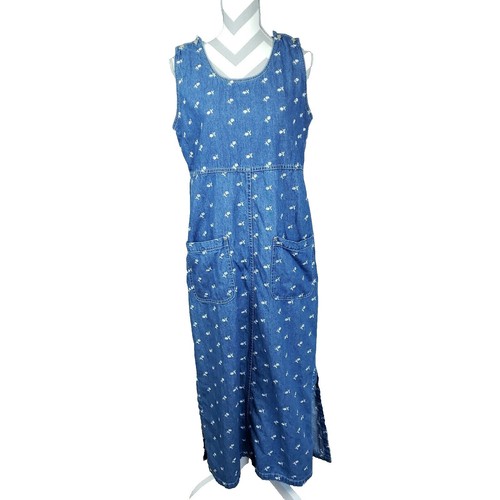 cos blue maxi dress COS Maxi Dress Flowy Navy Blue Floral Women's Size 10