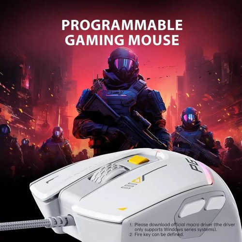 INPHIC PG1 Wired Computer Mouse Ergonomic, 12800 DPI High-Precision, 6 Programm - Picture 6 of 7