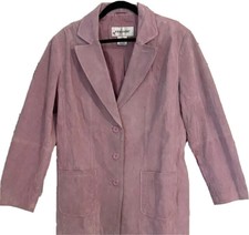 Vintage Pink Women's Leather Suede Jacket Size 18w