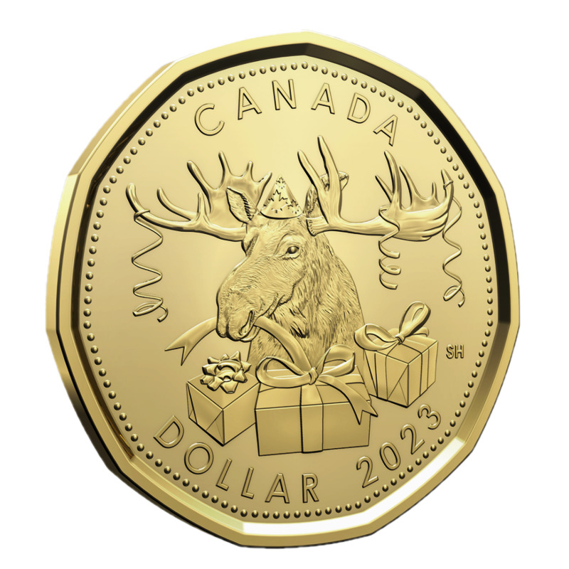 🇨🇦 Canada $1 Dollar Coin Loonie, Happy Birthday, Special Queen Marking, 2023