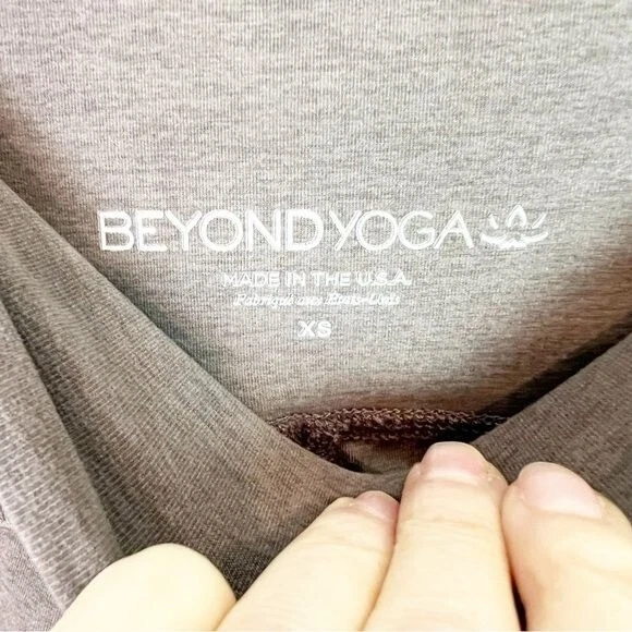 beyond-yoga mixed panel cheetah high rise pocket leggings