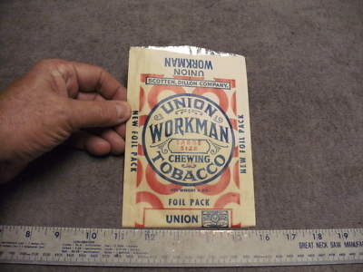 Vintage UNION WORKMAN Chewing Tobacco Foil Pack Scotten, Dillon  Company,unused