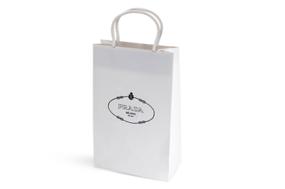 PRADA Milano White Paper Embossed Gift Shopping Bag AUTHENTIC Pack
