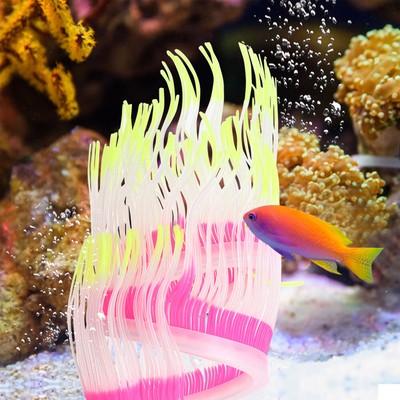Aquarium Fish Tank Künstliches Silikon Coral Sea Anemone Water Plant Landsca