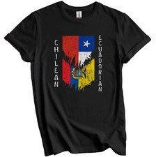 Chilean Ecuadorian Flags Ripped Torn Chile Ecuador T-Shirt