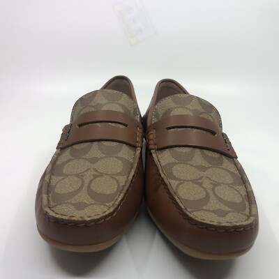 Coach Mott Driver Khaki Signature Loafers Men's Size 7.5 D Loafer