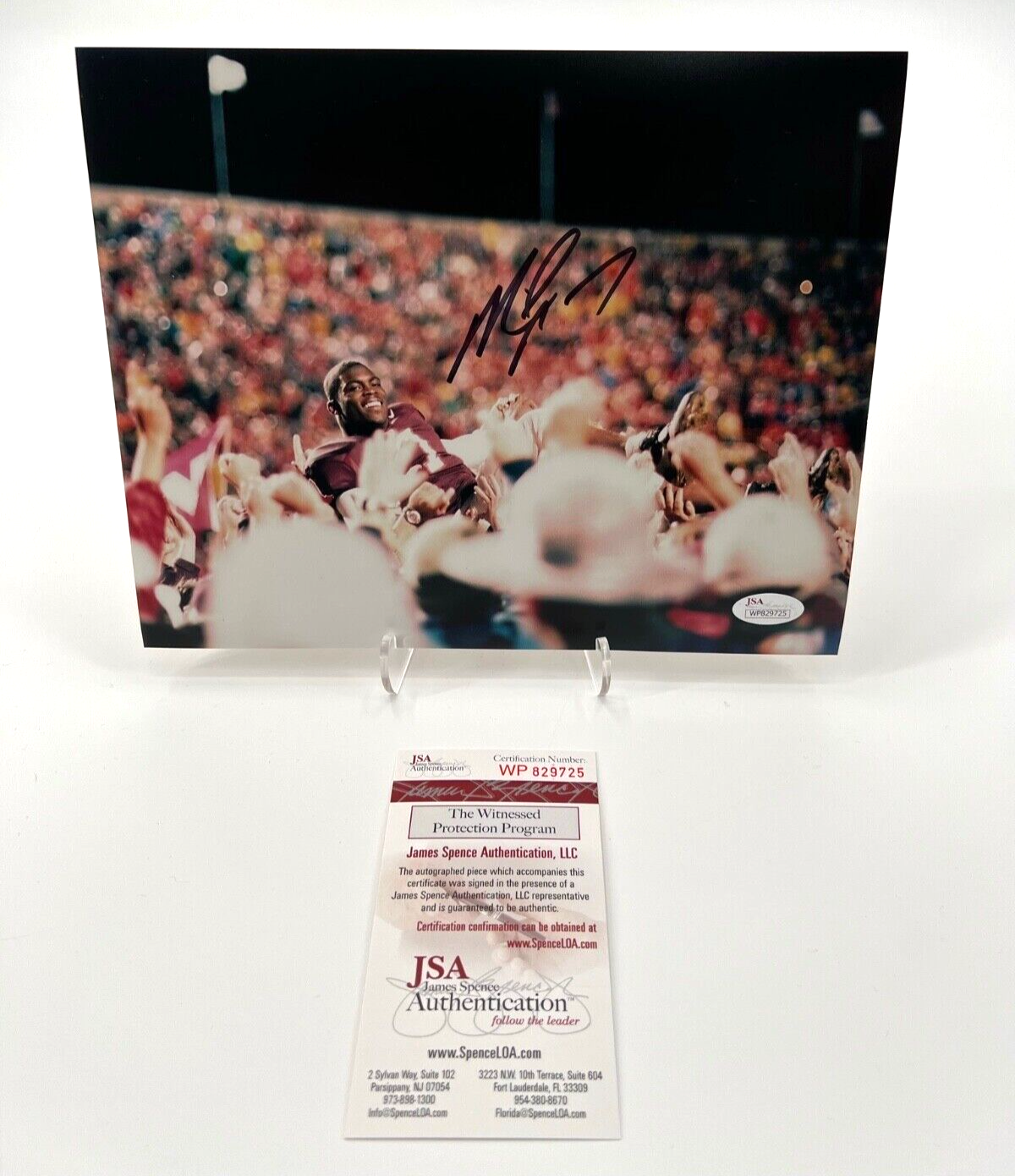 Michael Vick Autographed Signed Virginia Tech Hokies 8X10 PHOTO JSA WITNESS COA 