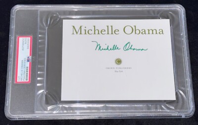Signed Michelle Obama Autographed Cut 1st Lady of the United States Auto PSA