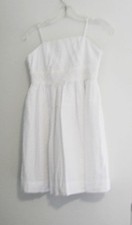 Polo Ralph Lauren Girls Swiss Dot Pleated Dress White Sz 8 - NWT