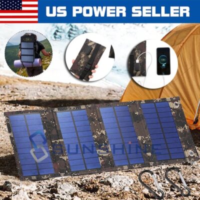 Folding 80W Solar Power Panel External Battery Charger For Cell Phone Tablet