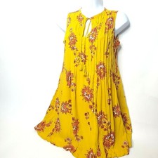 Old Navy Women's XS Floral Dress Pintuck Swing Tassels New