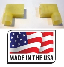(50) YELLOW NYLON AWG FLAG TERMINAL FEMALE WIRE CONNECTORS RIGHT ANGLE SPADE
