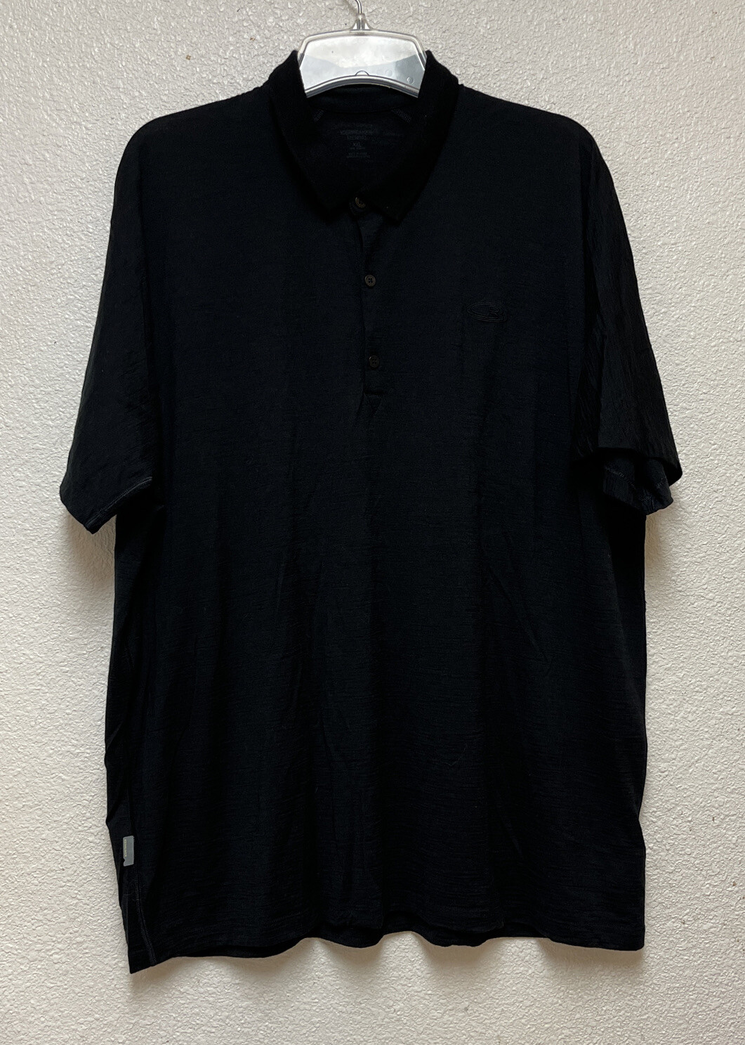 Icebreaker Merino Wool Men's Black Polo Shirt Short Sleeve Sz XXL EUC