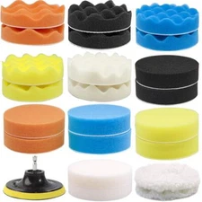 4 Inch 24 Pieces Buffing Polishing Pads Car Foam Drill Polishing Pad Kit Sponge 
