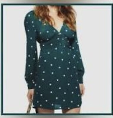 NWT TOPSHOP Mini Green Polka Dots V neck Tea Casual Dress SZ 2 | eBay NWT TOPSHOP Mini Green Polka Dots V neck Tea Casual Dress SZ 2 | eBay