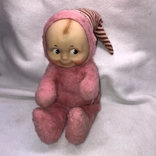 Kewpie Plush Cameo Doll Co Knickerbocker Toy Rose O'Neill HTF PINK Long Hat VTG