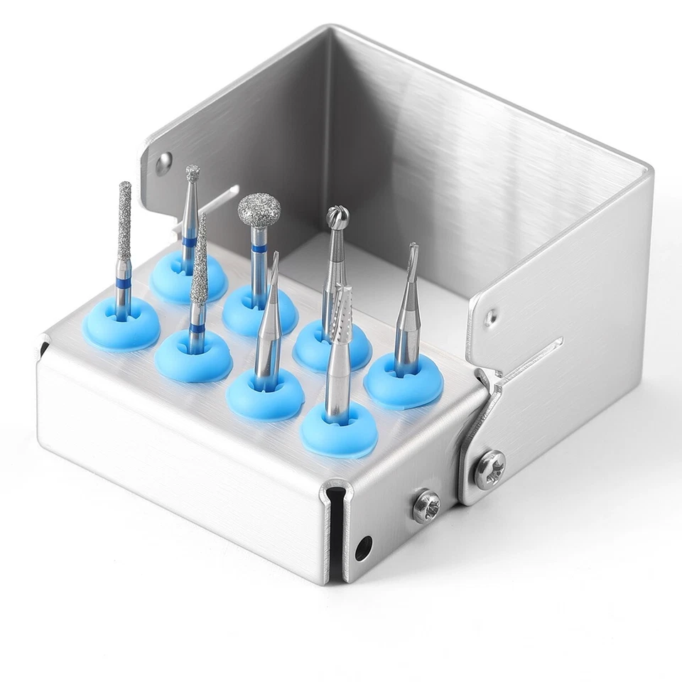 8/30Holes Bur Dental Burs Disinfection Autoclave Stand Holder Block Case Steel - Image 4 of 4