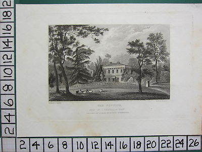 1830 ANTIQUE PRINT SHROPSHIRE ~ THE COPPICE ~ SEAT OF REYNOLDS