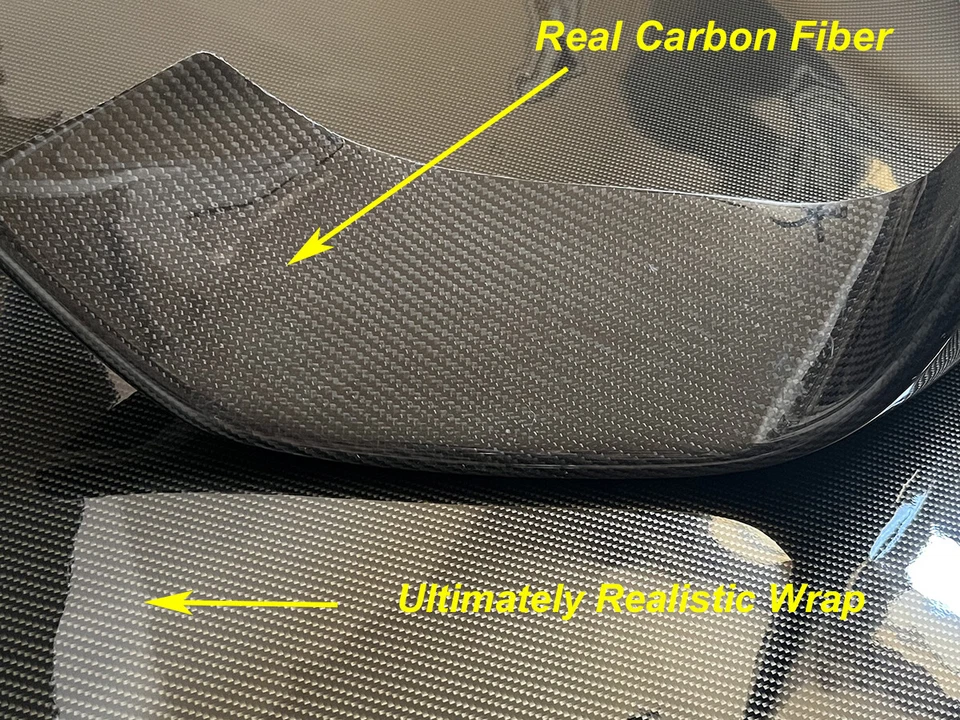 Ultra Gloss 9D PET Liner Black Carbon Fiber Vinyl Wrap Air Release Bubble Free Foto 2 de 4