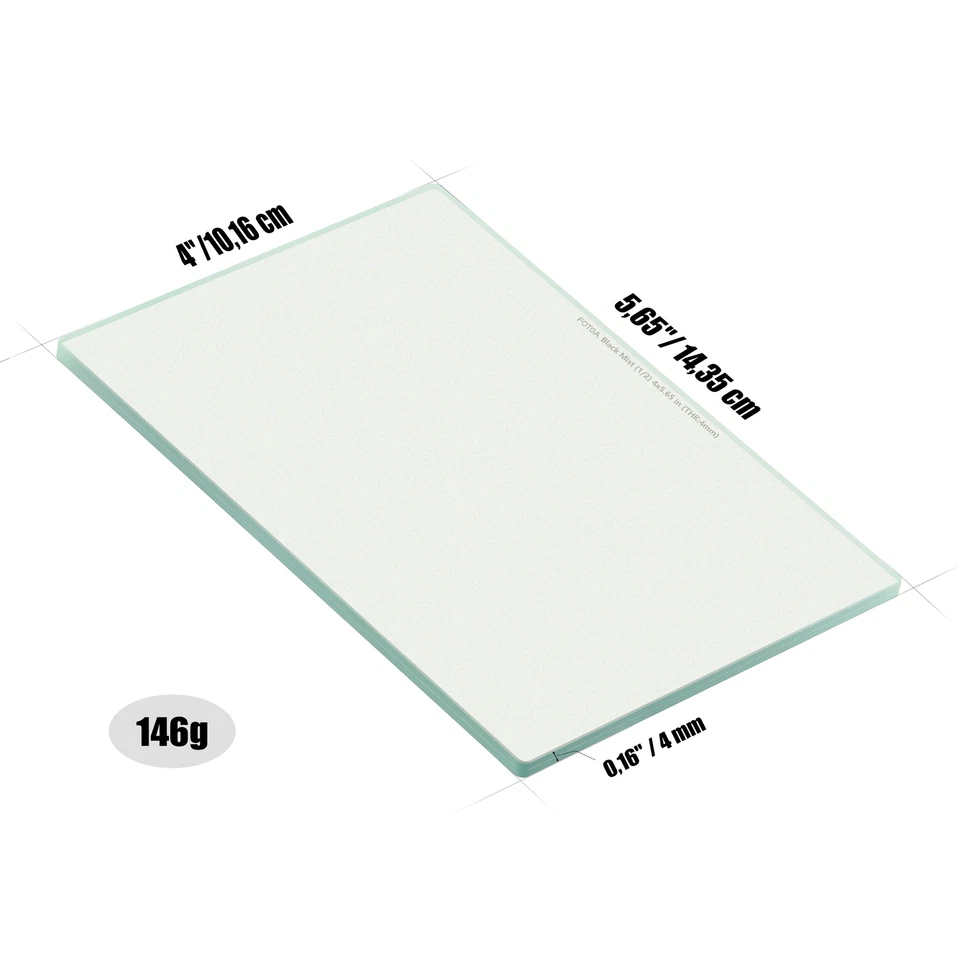 FOTGA 4x5.65" Black Diffusion 1/8 Filter, Soft Mist Dreamy Effect Optical Glass - Image 3 of 4